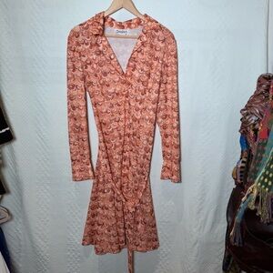 Contima colorful orange wrap dress size 18